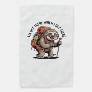 Funny Sloth Hiking Team - Slow and Steady Classic Garden Flag