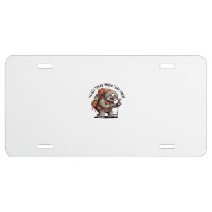 Funny Sloth Hiking Team - Slow and Steady Classic License Plate