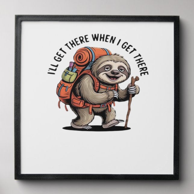 Funny Sloth Hiking Team - Slow and Steady Classic  Peel And Stick Photo Tile (Front Set)