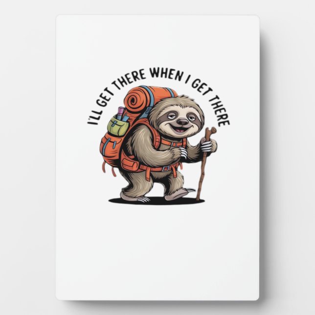 Funny Sloth Hiking Team - Slow and Steady Classic  Plaque (Front)
