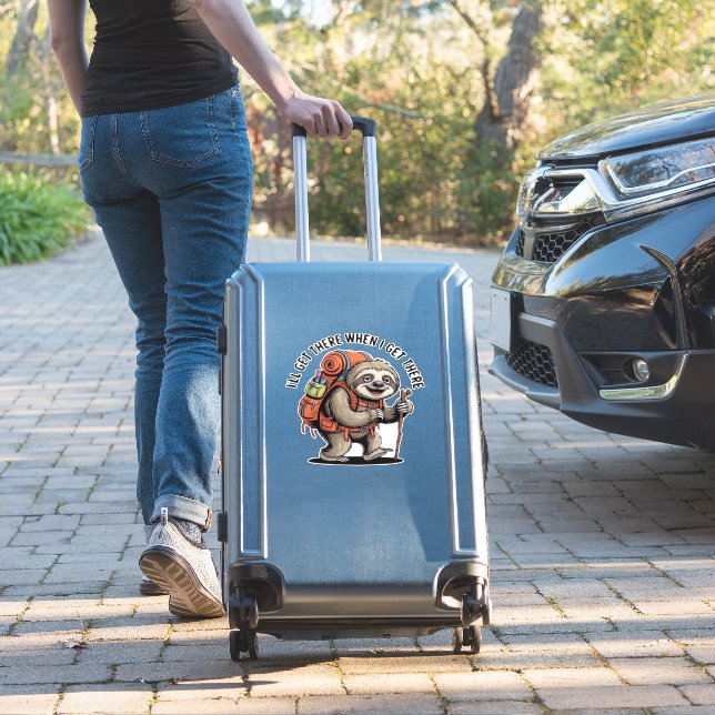 Funny Sloth Hiking Team - Slow and Steady Classic  Sticker (Suitcase Insitu)