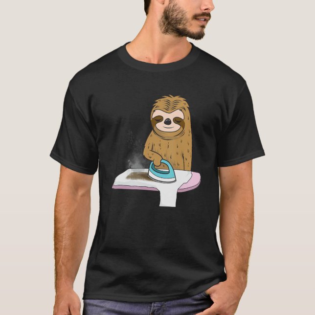 Funny Sloth Ironing His Shirt Too Slow Novelty (Front)