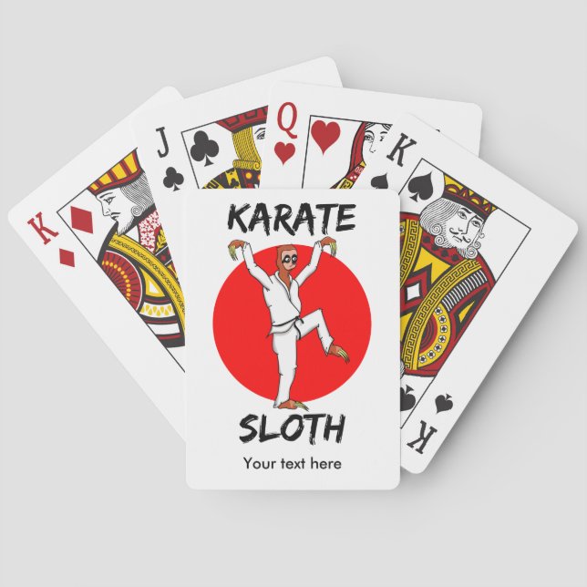 Funny Sloth Karate Japan Flag Poker Cards (Back)