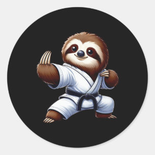 Funny Sloth Karate Martial Arts Japanese Martial A Classic Round Sticker