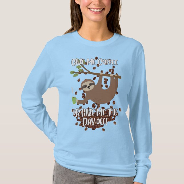 Funny Sloth Long Sleeve T-Shirt (Front)