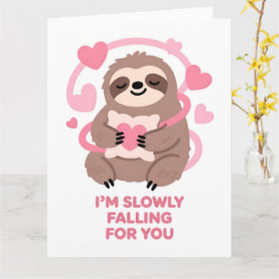 Funny Sloth Love Valentine Greeting Card