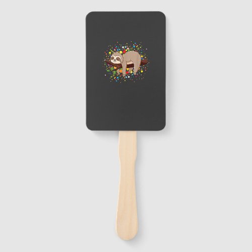Funny Sloth Lovers Polka Dots Happy Dot Day Girls  Hand Fan