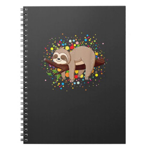 Funny Sloth Lovers Polka Dots Happy Dot Day Girls  Notebook