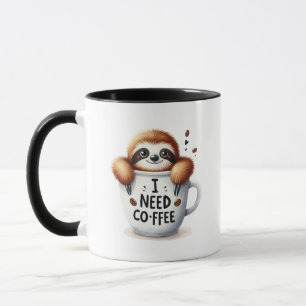 Funny sloth lovers word art mug