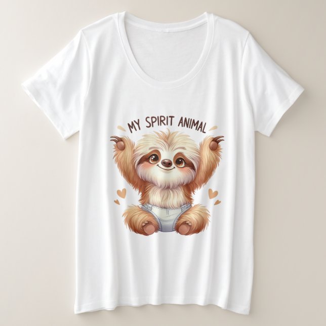 Funny sloth lovers word art  plus size T-Shirt (Design Front)