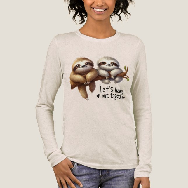 Funny sloth lovers word art  Tri-Blend shirt (Front)