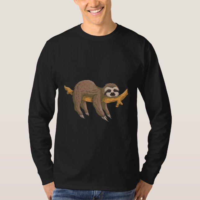 Funny Sloth Mode Activated Lazy Sloth T-Shirt (Front)
