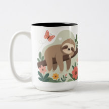 Funny Sloth Mug with Color Inside