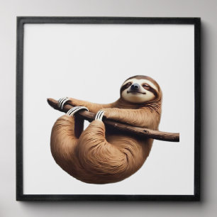 Funny Sloth on a Tree � Just Make It to Friday Cla Peel And Stick Photo Tile