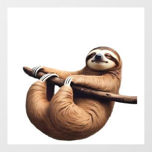 Funny Sloth on a Tree � Just Make It to Friday Cla Wall Decal