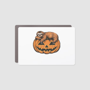 Funny Sloth on Halloween Pumpkin Essential T-Shirt Car Magnet