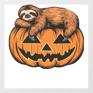 Funny Sloth on Halloween Pumpkin Essential T-Shirt Wall Decal