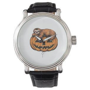 Funny Sloth on Halloween Pumpkin Essential T-Shirt Watch