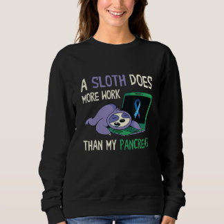 Funny Sloth Pancreas Diabetes Awareness Insulin Di Sweatshirt
