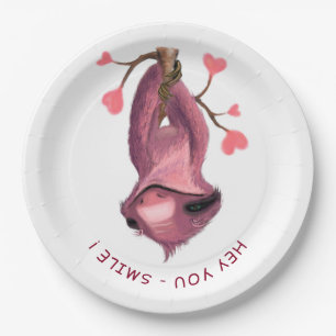 Funny Sloth Paper Plates - Custom Text