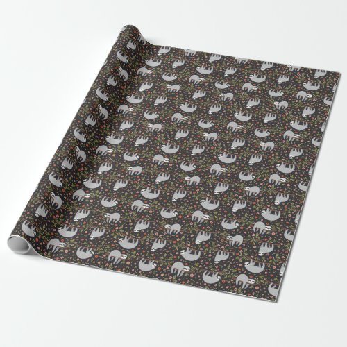 Funny Sloth Pattern Wrapping Paper