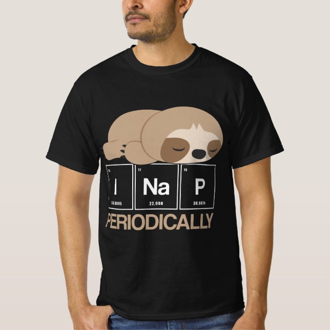 Funny Sloth Periodic Table Science Physics  T-Shirt (Front)