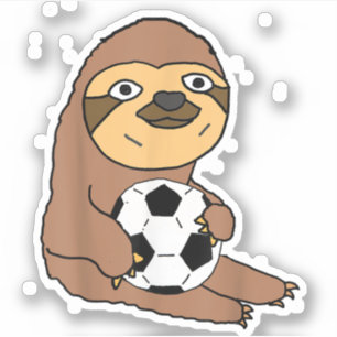 Funny Sloth Playing Soccer Sticker