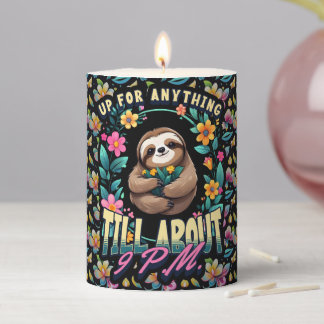 Funny Sloth Quote All Over Print Pillar Candle