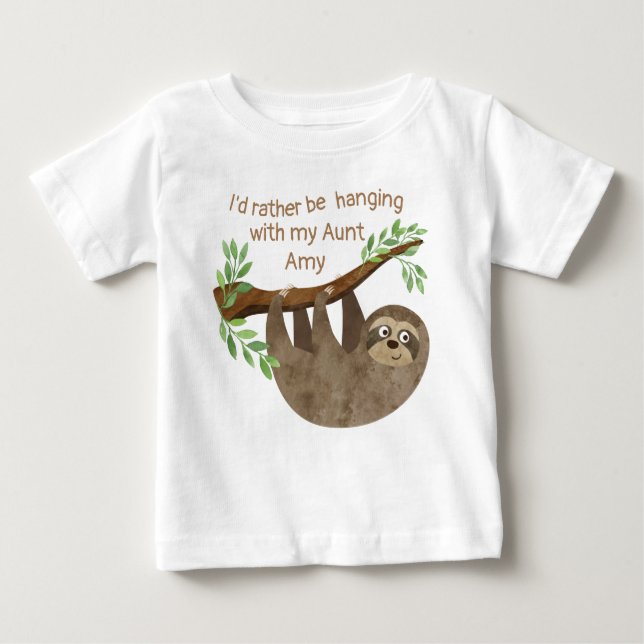 Funny sloth rather be hanging | Sloth lover Baby T-Shirt (Front)