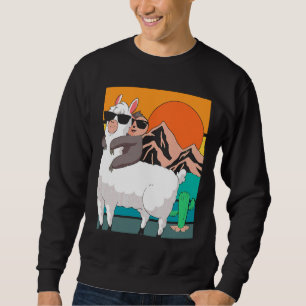 Funny Sloth Riding Llama In The Sweatshirt