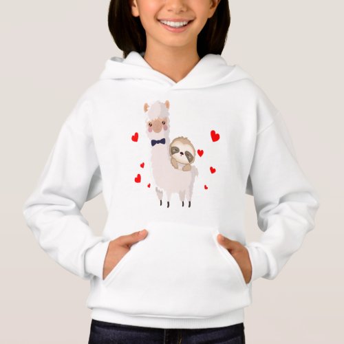 Funny Sloth Riding Llama Shirt funny Alpaca Hearts