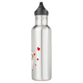 Funny Sloth Riding Llama Shirt funny Alpaca Hearts Stainless Steel Water Bottle (Right)
