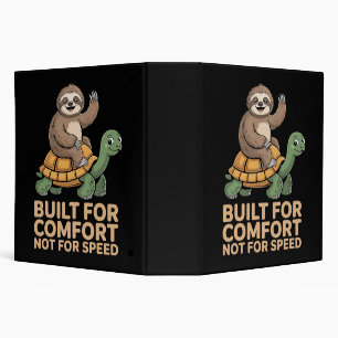 Funny Sloth Riding Turtle 3 Ring Binder