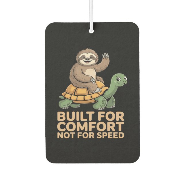 Funny Sloth Riding Turtle Air Freshener (Front)