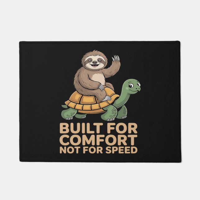 Funny Sloth Riding Turtle Doormat (Front)