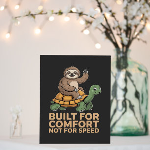 Funny Sloth Riding Turtle Foam Board