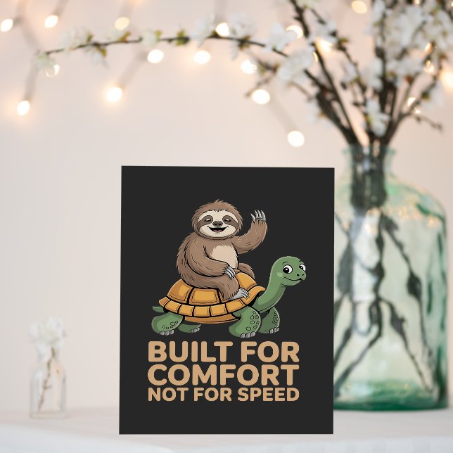 Funny Sloth Riding Turtle Foam Board (In Situ (Wedding))