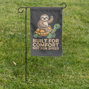 Funny Sloth Riding Turtle Garden Flag