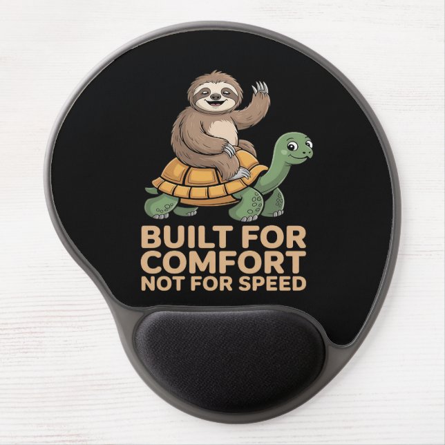 Funny Sloth Riding Turtle Gel Mouse Pad (Front)