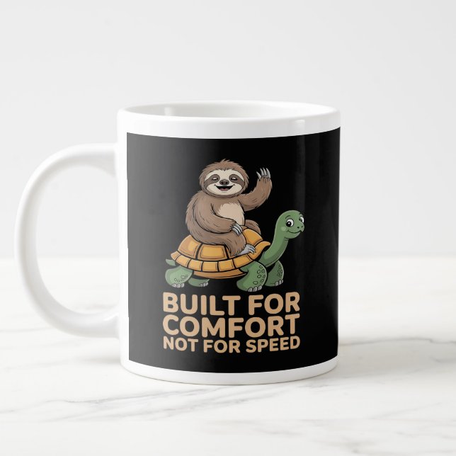 Funny Sloth Riding Turtle Giant Coffee Mug (Left)