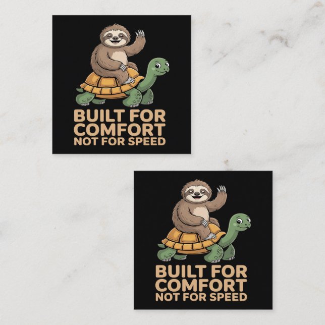 Funny Sloth Riding Turtle Note Card (Front/Back)