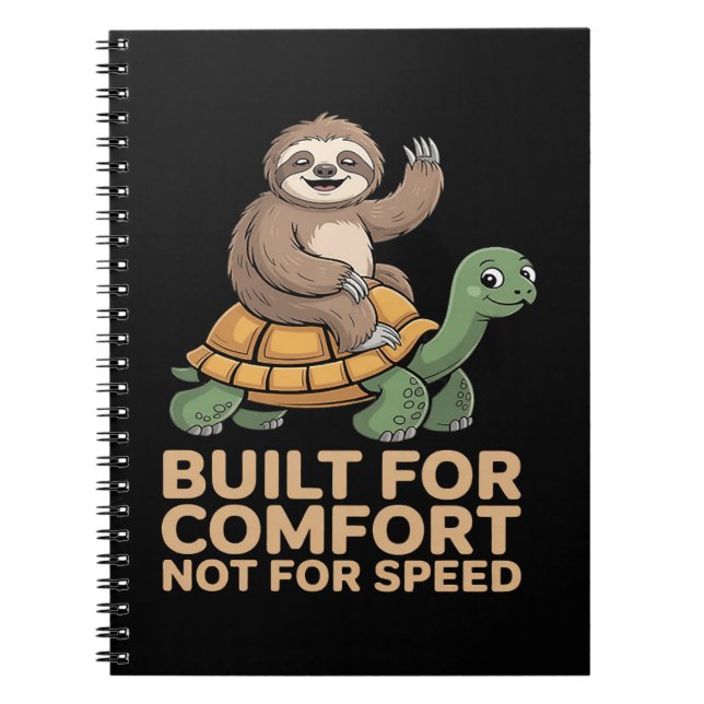 Funny Sloth Riding Turtle Notebook (Front)