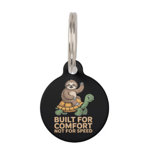 Funny Sloth Riding Turtle Pet ID Tag