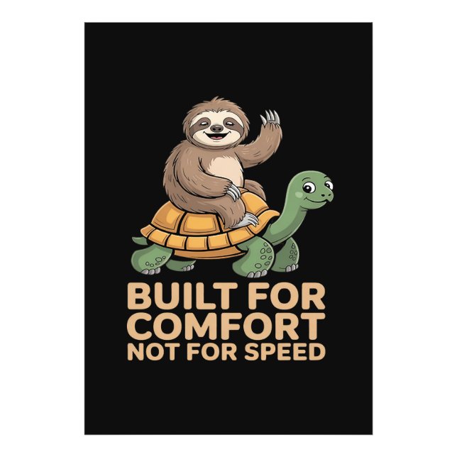 Funny Sloth Riding Turtle Photo Print (Front)