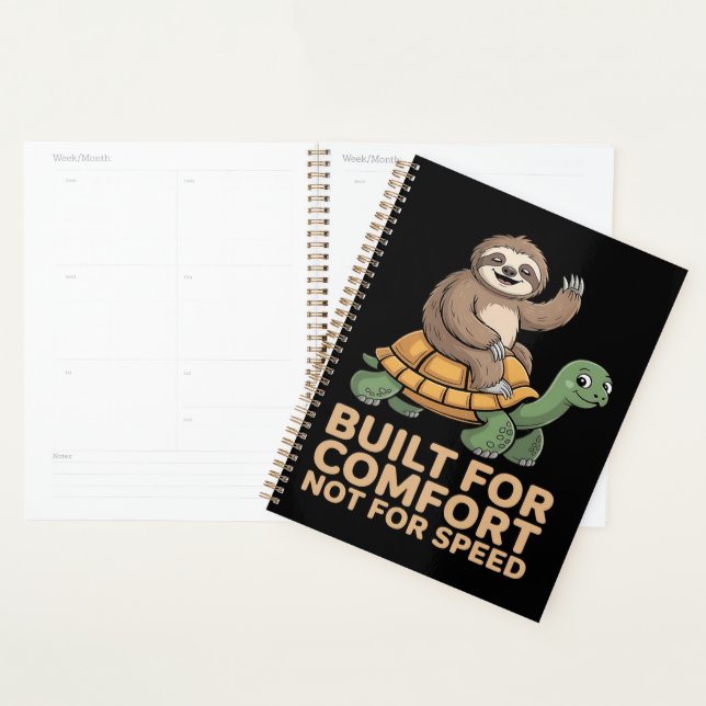 Funny Sloth Riding Turtle Planner (Display)