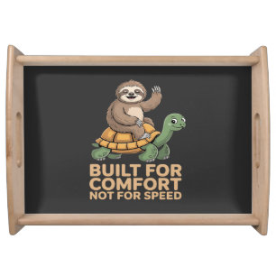 Funny Sloth Riding Turtle Serving Tray
