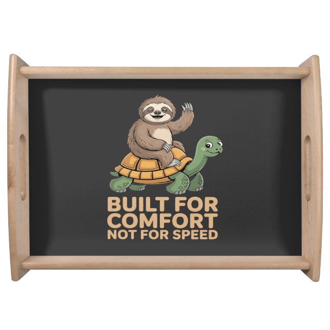 Funny Sloth Riding Turtle Serving Tray (Front)