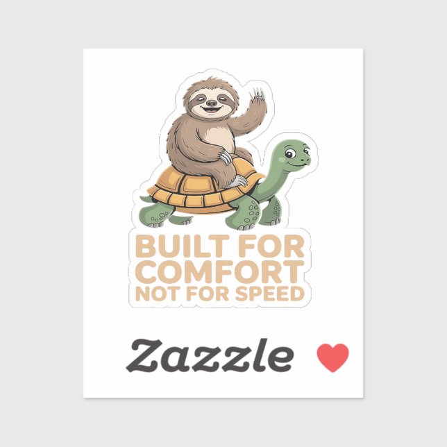 Funny Sloth Riding Turtle Sticker (Sheet)