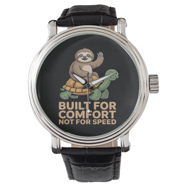 Funny Sloth Riding Turtle Watch (Front)
