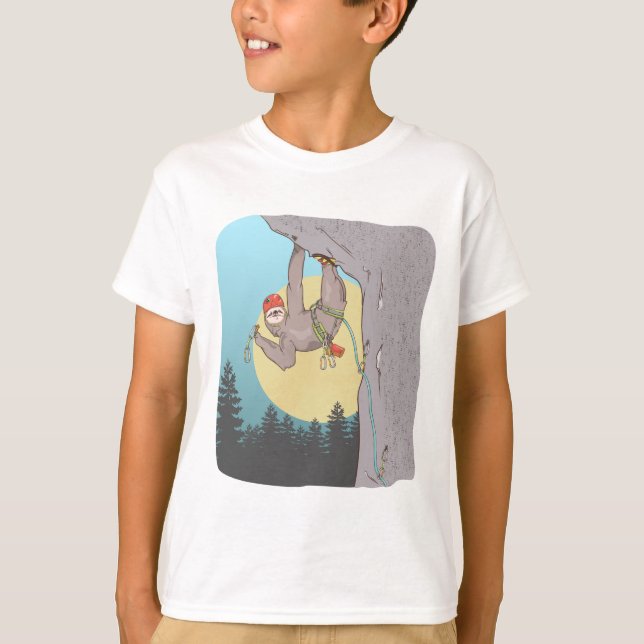 Funny sloth rock climbing T-Shirt (Front)